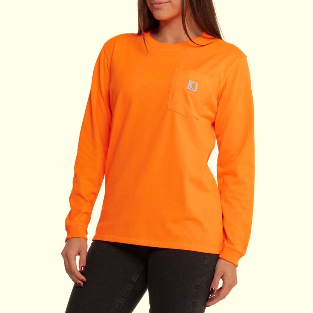 Carhartt Lightweight Long-Sleeve Tee - Orange 🧡